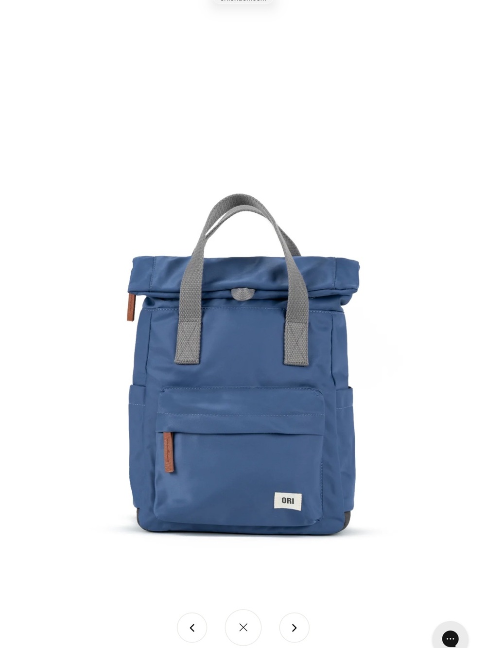 ORI Roll-Top Canfield in Blue with Gray Handles size small